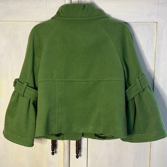 Vintage Style Etcetera Women's Olive Green Bell Sleeve Cropped Jacket | Size 6 - Picture 7 of 8